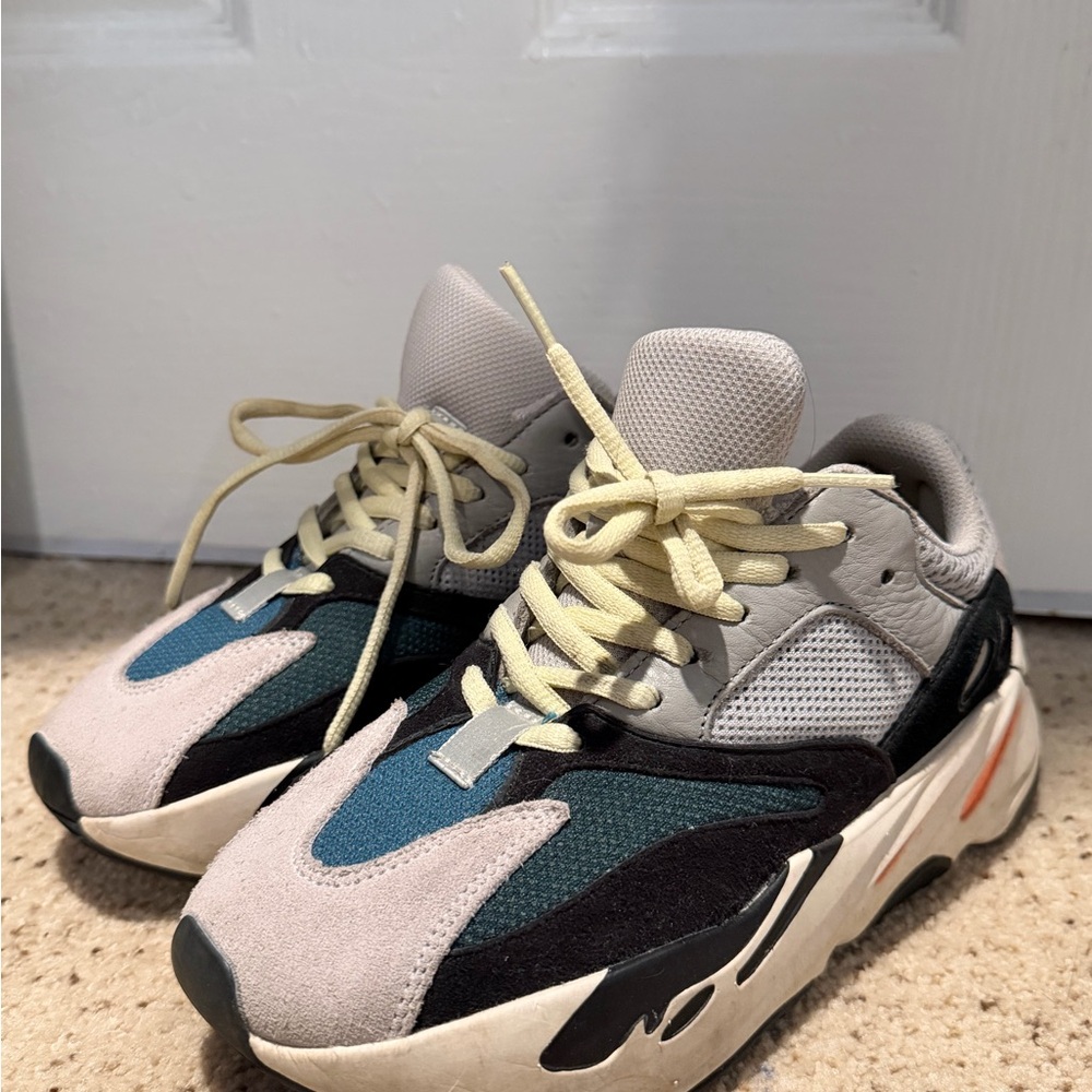 Yeezy Kids Sneakers in Gray, Black, and Teal